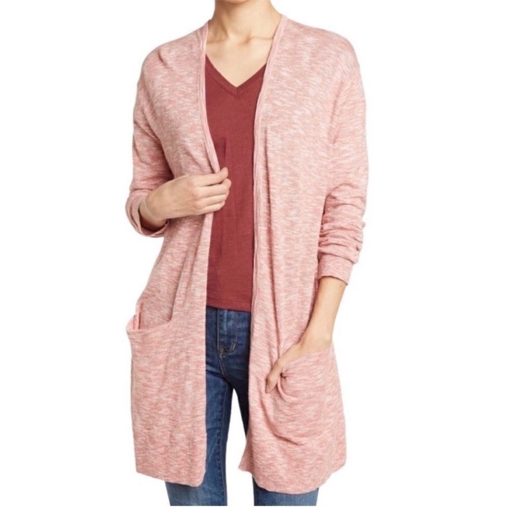 Madewell Womens Cardigan Sweater Pink Rose Marled Long Sleeve Open  size L